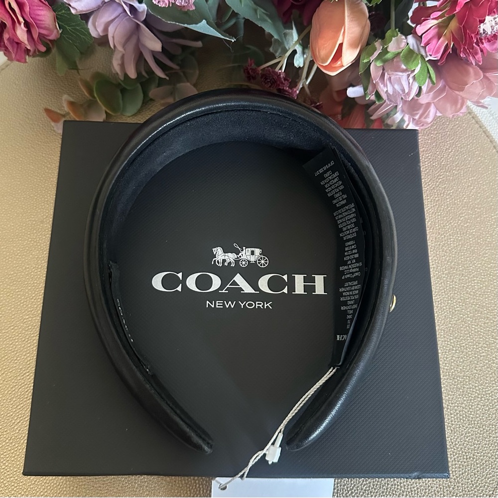 NEW IN BOX Coach Leather Headband - Picture 7 of 13